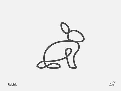 Rabbit animal app awards black black white branding challenge design gray green identity illustration invitation logo mark vector