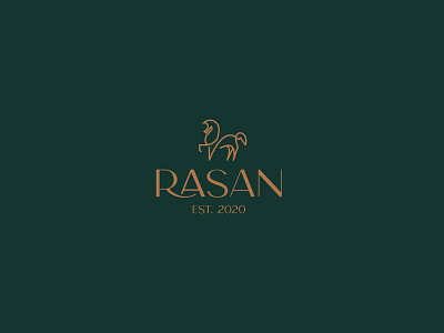 Rasan animal branding design gold green horse identity illustration invitation logo mark rasan typography