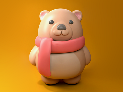 Scarfy 3d 3dart 3dbear bear