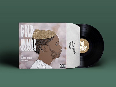 Gold Minds - Album Cover album cover distort glitter gold music rap artist warped wavy text