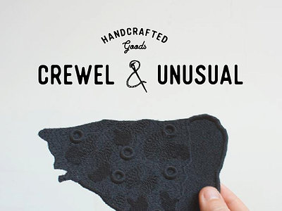 Crewel & Unusual black embroidery logo needle pizza thread