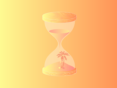 Vacation Time gradient hourglass palm tree sands time vacation