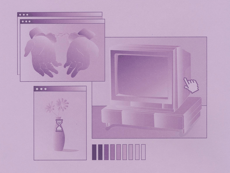 Slave 4 U computer gif gradient handcuffs illustration purple