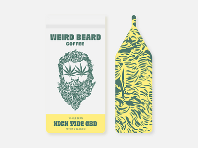 CBD Coffee bag beard coffee illustration packaging weed weird