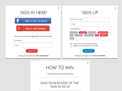 Sign in / Register ux