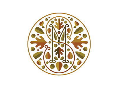 Monogram (M+S) autumn branding brown iarafath illustration lettering logo logotype maldives monogram typography wedding