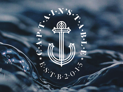 ​Captain's Table; Restaurant Logo - 2nd Lockup blue branding captain food iarafath liquid logo logodesign luxury sea seafood ​ anchor