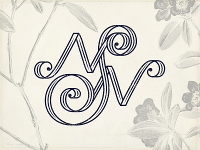 N+S.N Wedding Monogram 3d branding curve custom lettering iarafath logo monogram smooth vintage wedding wedding invitation