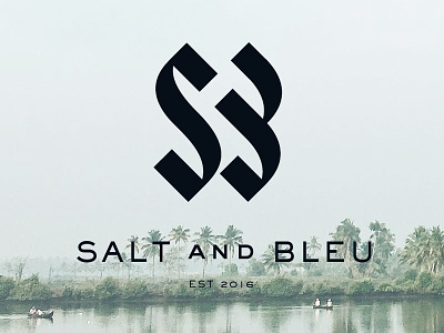 Salt & Bleu Monogram blackletter bleu branding custom iarafath instagram lettering logo monogram photography sackers salt
