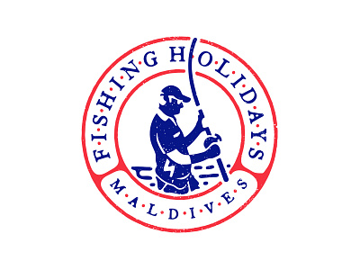 Fishing Holiday Maldives Second lockup for social media and web branding fishing iarafath lettering logo logotype mark negative space outdoor sign traditional travel