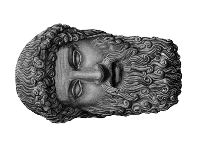 Marble herm, 1st or 2nd century A.D. art bust digital illustration grain grainy greek illustration portrait sculpture