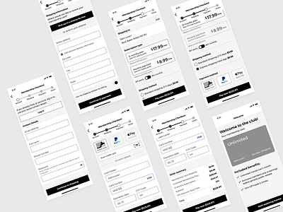 Movie App Checkout Wireframes