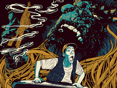 Ernest Scared Stupid - Movie Poster art ernest illustration inspired mondo movie poster screen print troll