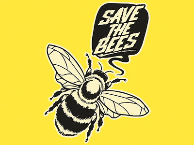 Save the Bees bees graffitti illustration illustrator logo nature typography