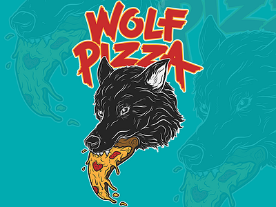 Wolf Pizza freelance graphic design illustration logo pizza wolf