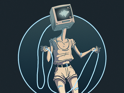 Washed Up - Cashed Out album art band character cord illustration music retro robot scifi techno television
