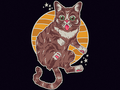 Lil Bub bub cat commission cute illustration lil bub portrait screenprint shirt tote