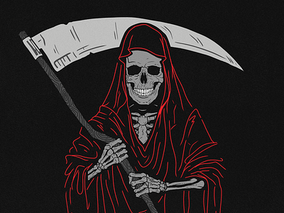 “Gravedigger” Album Art Commission album art bones clean commission cover dark death ep grim line minimal reaper skeleton