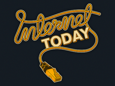 Internet Today - Illustrated Ethernet Cable Typography commission design gamer logo illustrator internet print design tshirt design vector youtube