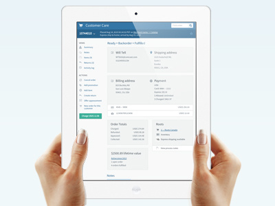 eCommerce CRM application ecommerce order management product retail shopatron tablet web app