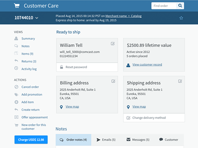 eCommerce CRM (2) customer experience dashboard ecommerce order management shopatron ui ux