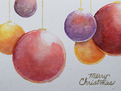 Ornamental Christmas Card art card christmas holiday postcard traditional watercolor