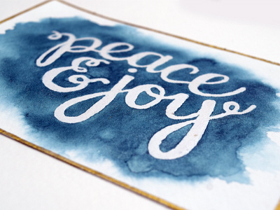 Peace and Joy Christmas Card card christmas emboss holiday ink joy peace postcard watercolor