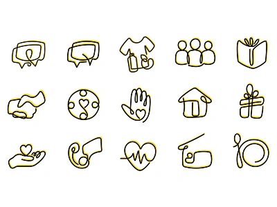 Charity Icon Set branding design donate icon illustration illustrator cc shelter vector volunteer