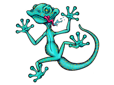 Climbin' gecko illustration ipad pro ipadpro procreate