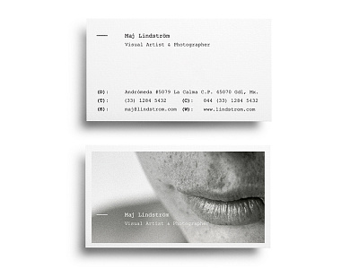 Maj Lindstrom Business Cards brand business cards photography