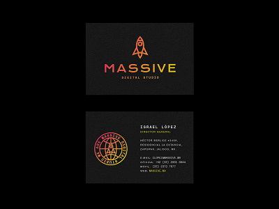 Massive Branding branding business cards graphic design icon rocket space spaceship