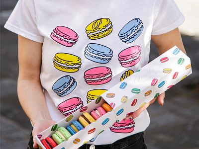 Macaron Tee apparel box branding clothing icon illustration macaronbox macarons packaging tshirt