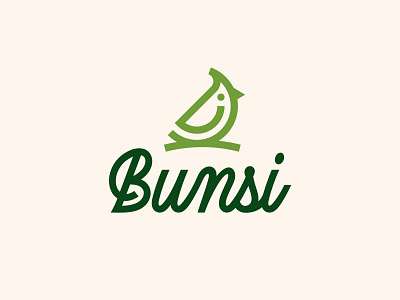 Bunsi logo bird branding logo logotype
