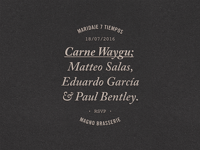 Event typography, Magno Brasserie graphic design guadalajara magno méxico type zinegraph.