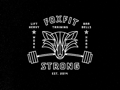 FoxFit barbell branding crossfit fox heavy logo strong