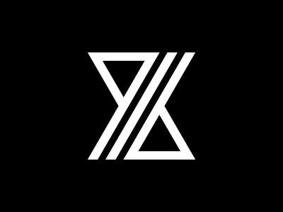 Yb black and white graphic design icon. logo
