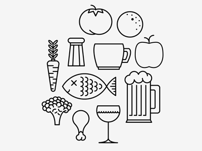 Lunch graphic icon illustration zinegraph