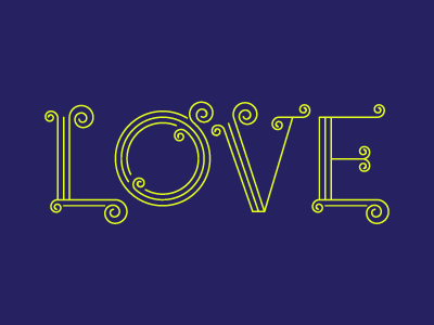 Love design lettering type zinegraph