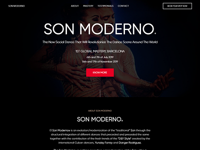 Landing Page For Son Moderno cuban dance event event branding event landing page exclusive design landing design premium design salsa