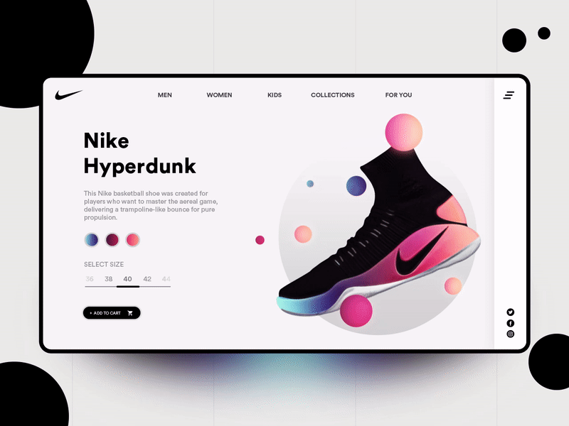 Nike - Color Interaction after effects animation colors interface landing page nike nike air nike sport sports shoes store ui desgin ux design