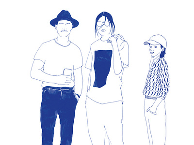Family01 blue editorial family gender illustration illustrationartist illustrationpresse kid nonbinary outlinedrawing parents people silhouettes