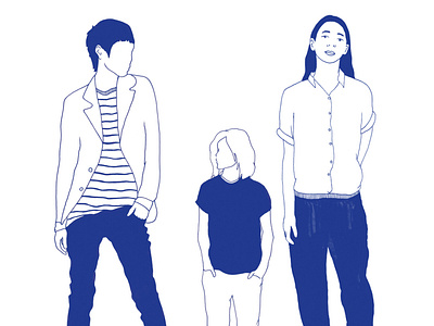 Family 02 blue blueink drawing editorial family gender illustration illustrationpresse kid nonbinary presse silhouette
