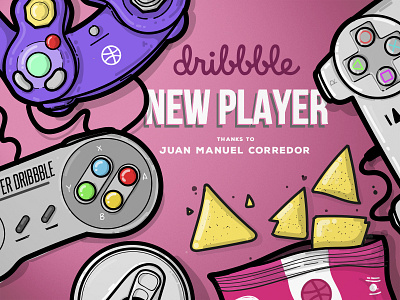 New Player!! design fries games illustration nintendo playstation videogame videogames welcome welcome shot