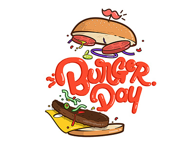 Burger Day burger food illustration logo typography vector