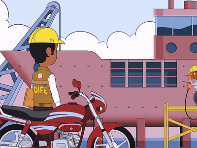 Shipyard worker 2d animation animation cartoon character animation moho shipyard worker