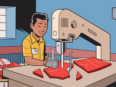 Fabric Cutting fabric cutting garmentfactory illustration vectors worker