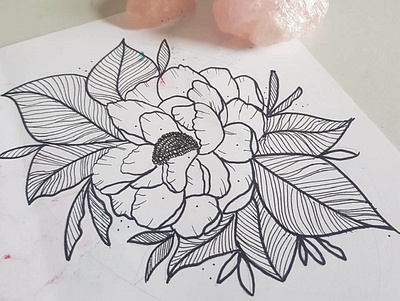 Floral. drawing floral flower pen tattoo