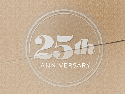 25th anniversary stick-on anniversary sticker