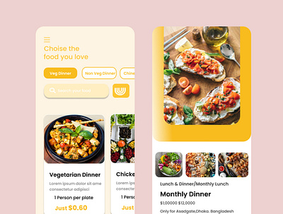 Food App Application app design ui