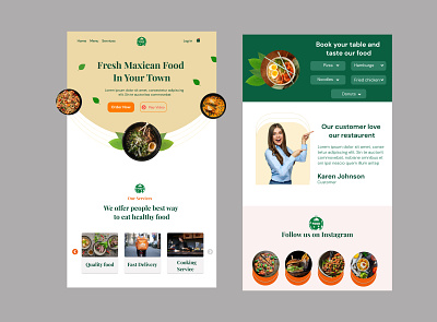 Restaurant Landing Page design designer graphic design illustration template ui website